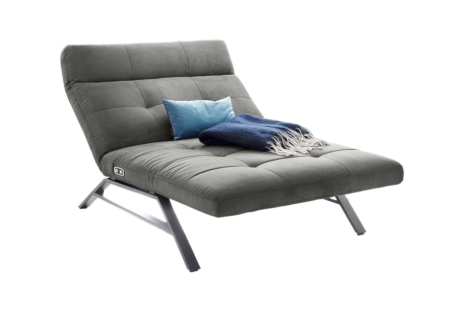 LIEGE AMERIVA Silber Velvet - Silberfarben, Textil (120/110/158cm) - KAWOLA