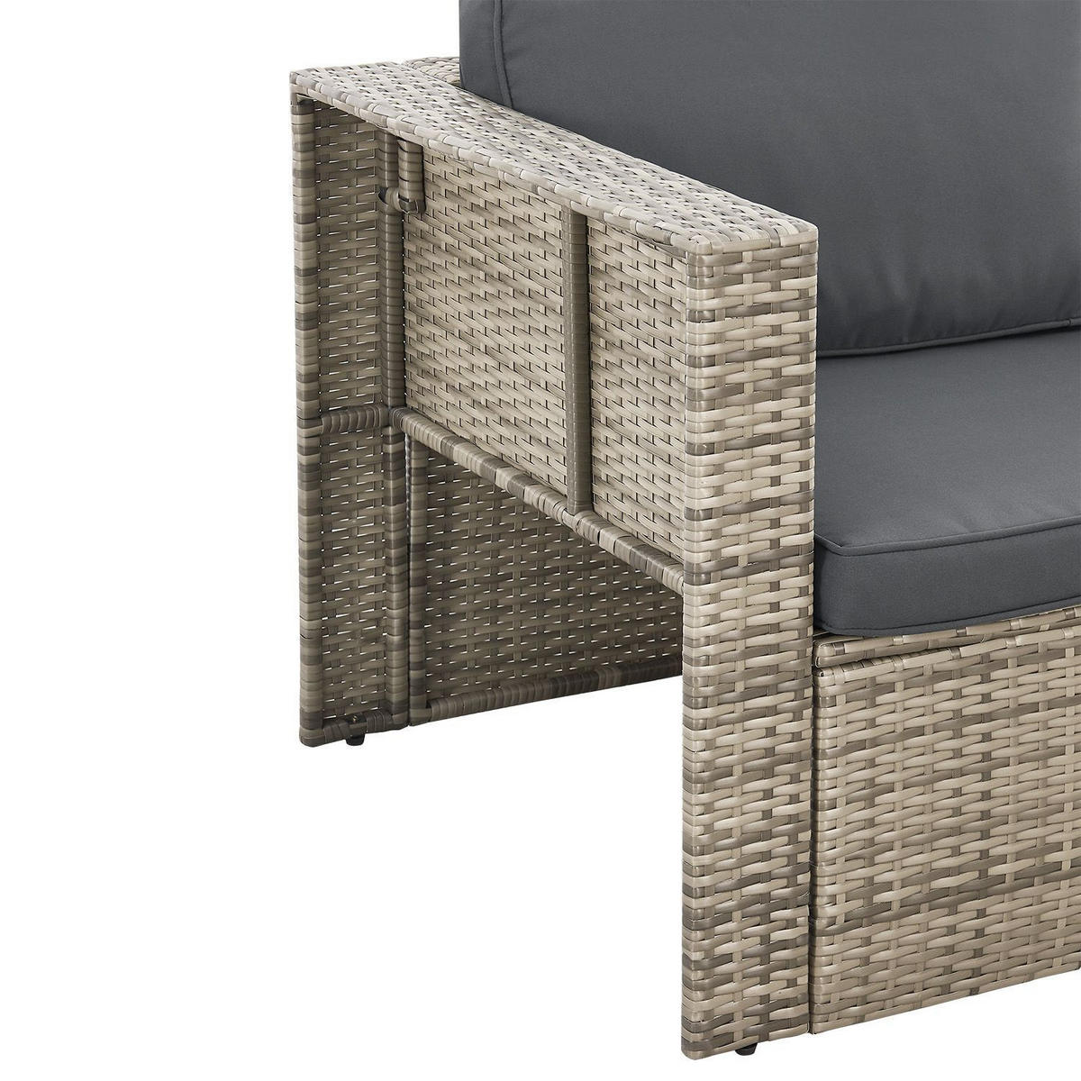 LOUNGEGARNITUR Salou inkl. Abdeckung grau - Grau, Kunststoff - Juskys