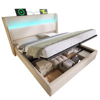 POLSTERBETT 160/200 cm Beige aus Leinen mit Stauraum - Beige, Textil (160/200cm) - OKMYHOME