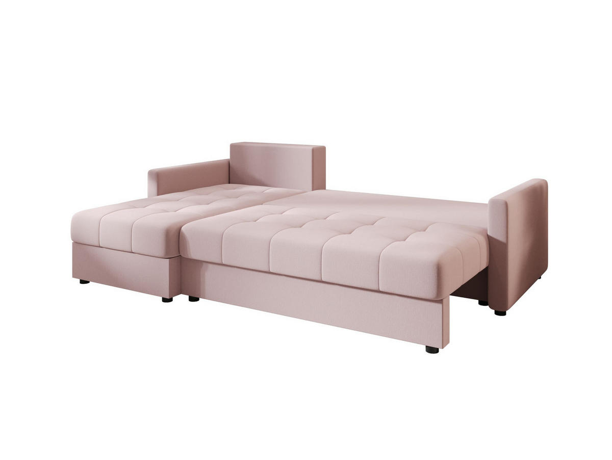 ECKSOFA MOS L BIS Cosmic 14 Links mit Schlaffunktion - Rosa, Textil (220/143cm) - Bedante