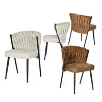 ESSZIMMERSTUHL 4er Set Stoff Beige und Suede - Multicolor, Textil (44.5/77/46cm) - Meubles Cosy