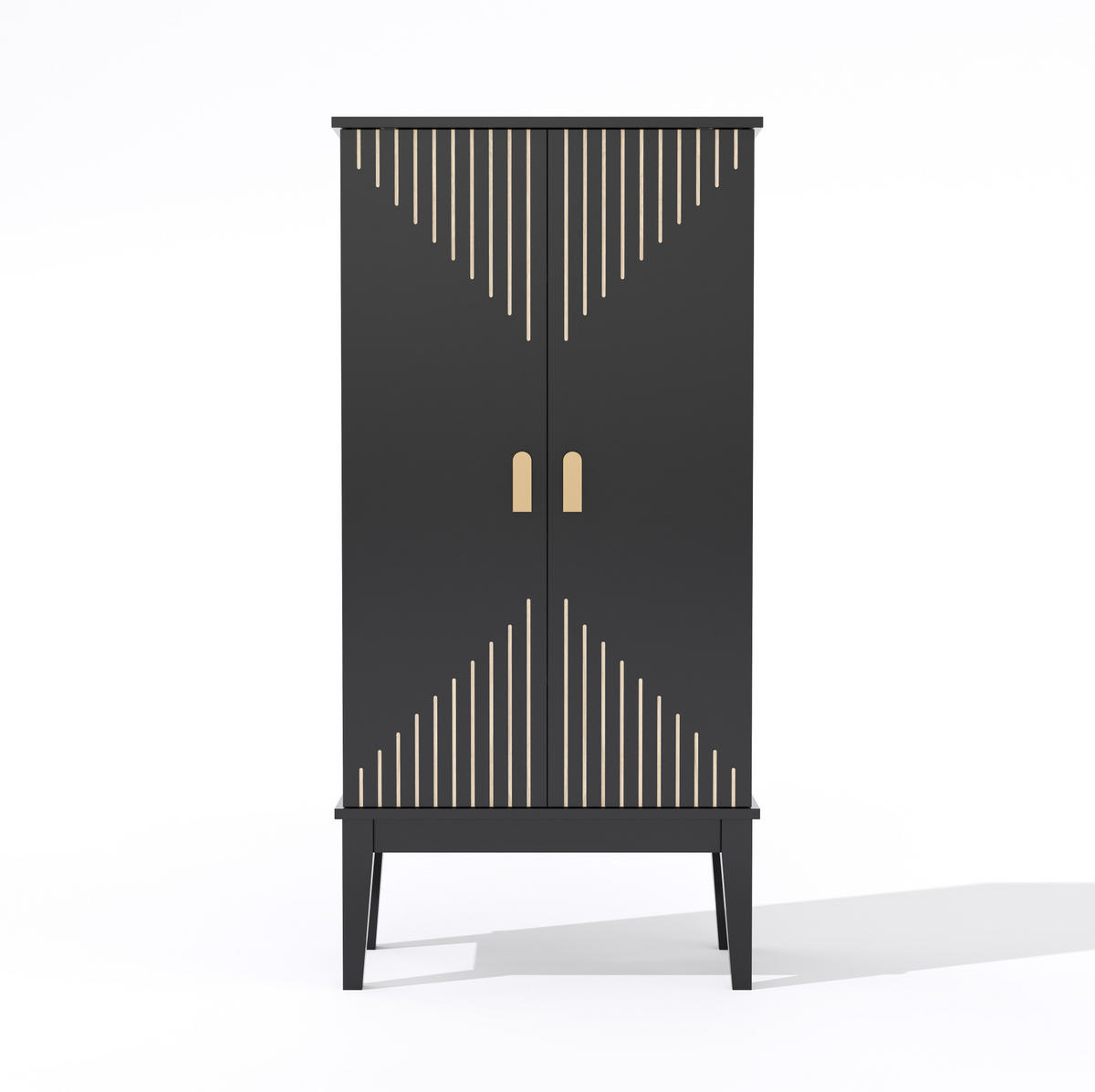 KUHINJSKI ormar 120/30/59 cm crni od MDF-a s 2 vrata i 5 polica - crna, drvni materijal (59/120/30cm) - OKWISH