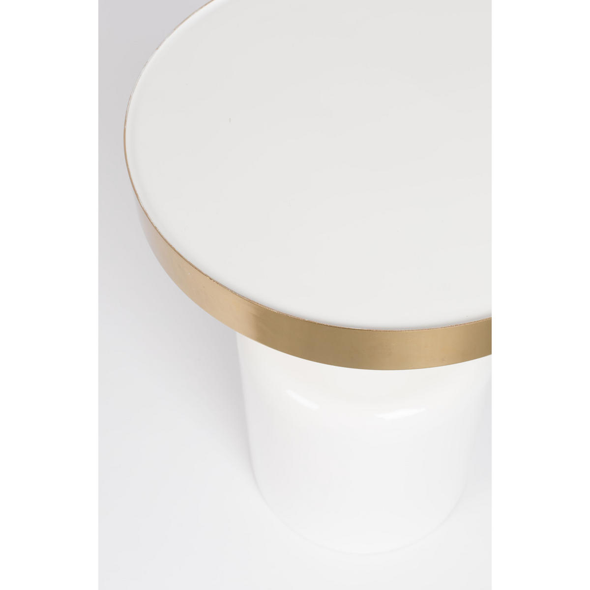 BEISTELLTISCH Glam Rund 36 cm Weiß/ Gold - Weiß, Metall (36/36/51cm) - Zuiver