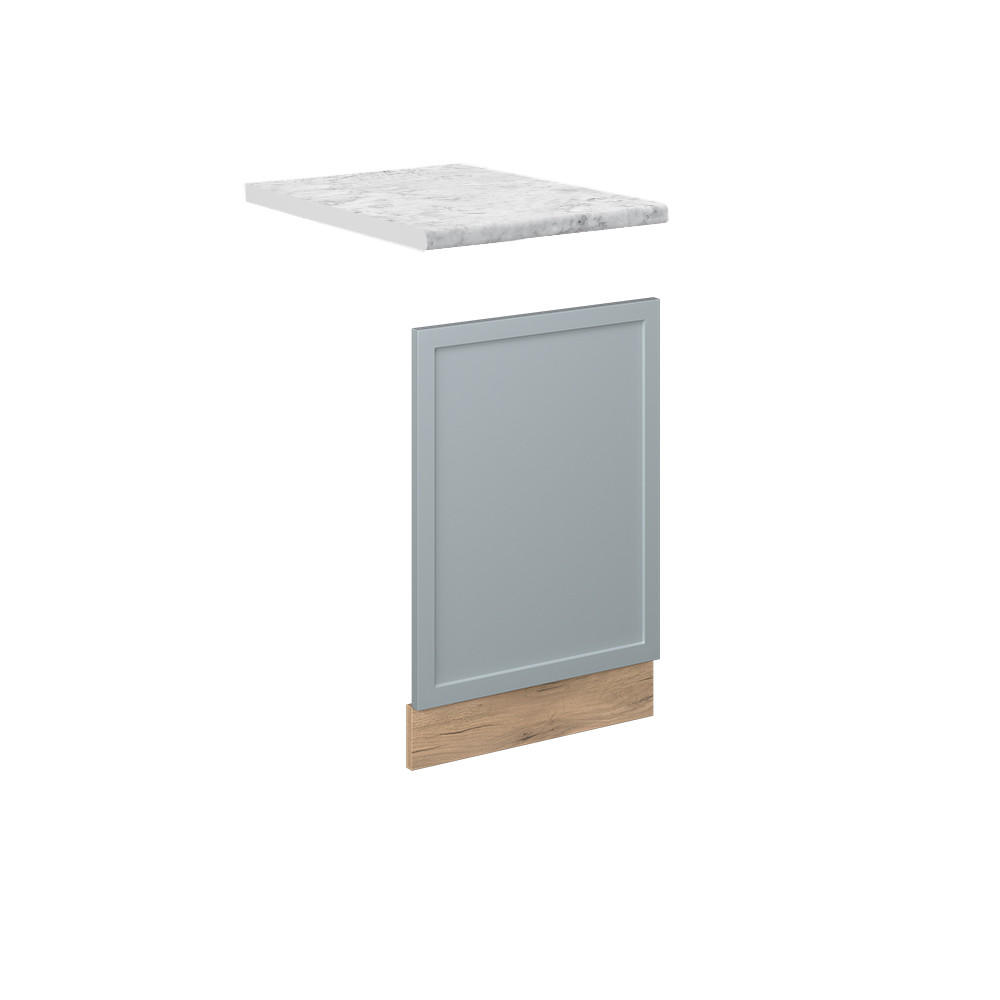FRONTBLENDE Fame-Line Hellblau-grau 45 cm, AP Marmor - Eiche Wotan/Blaugrau, Holzwerkstoff (45/67.4/1.6cm) - Vicco