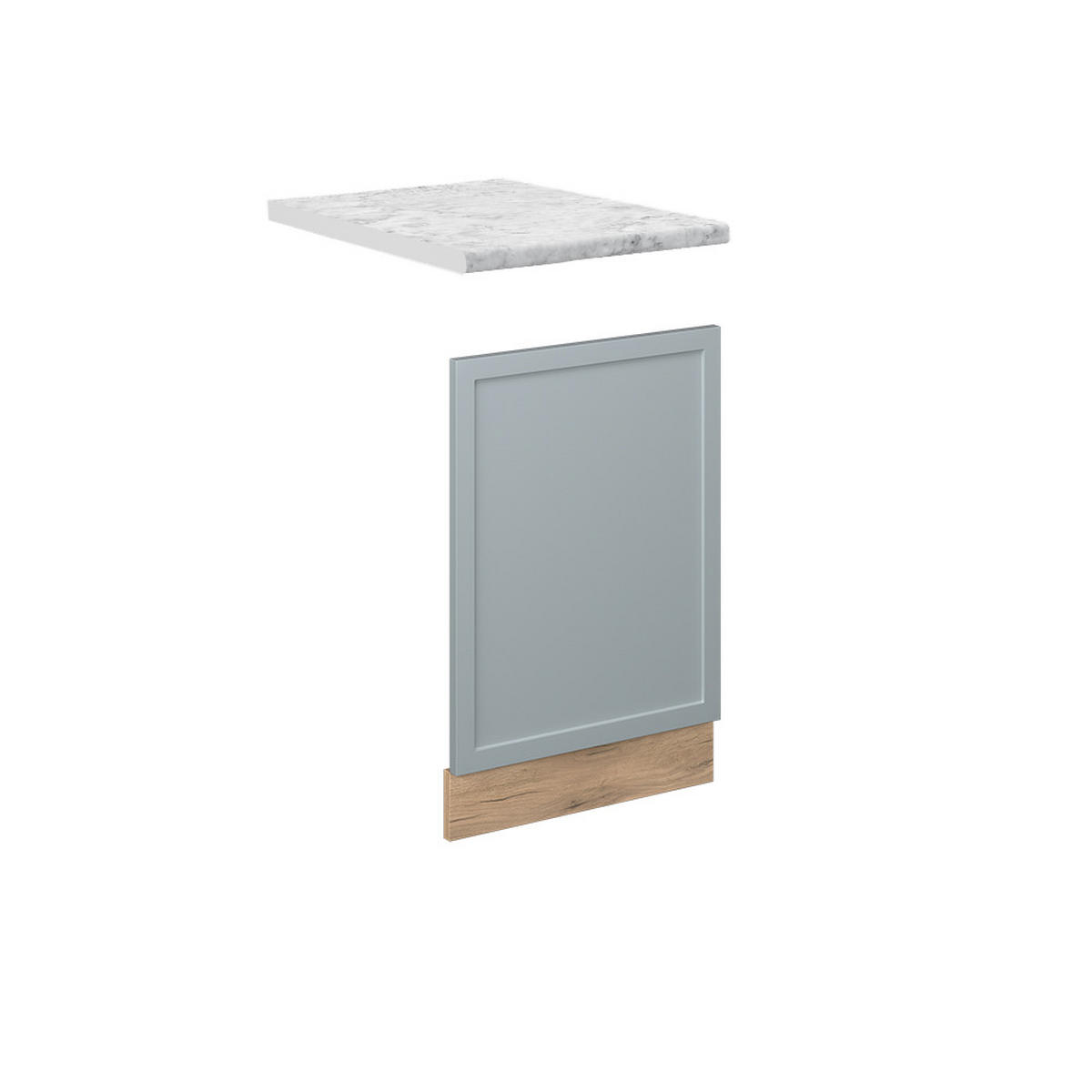 FRONTBLENDE Fame-Line Hellblau-grau 45 cm, AP Marmor - Eiche Wotan/Blaugrau, Holzwerkstoff (45/67.4/1.6cm) - Vicco