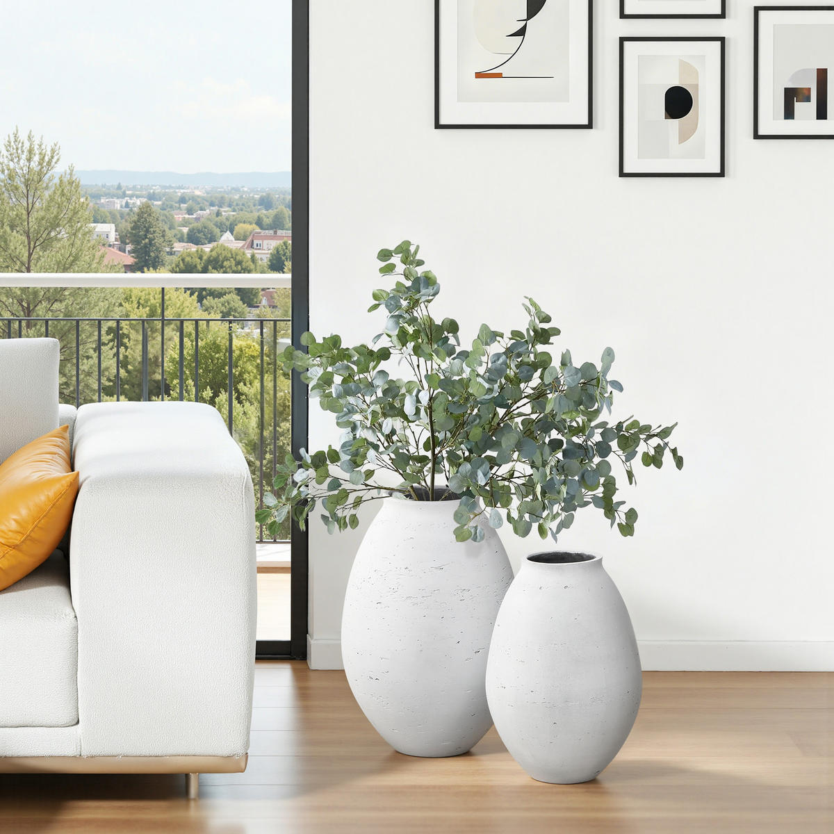 VASE Neva, 32,5 cm Hoch - Weiß, Naturmaterialien (32.5cm) - Hometopia