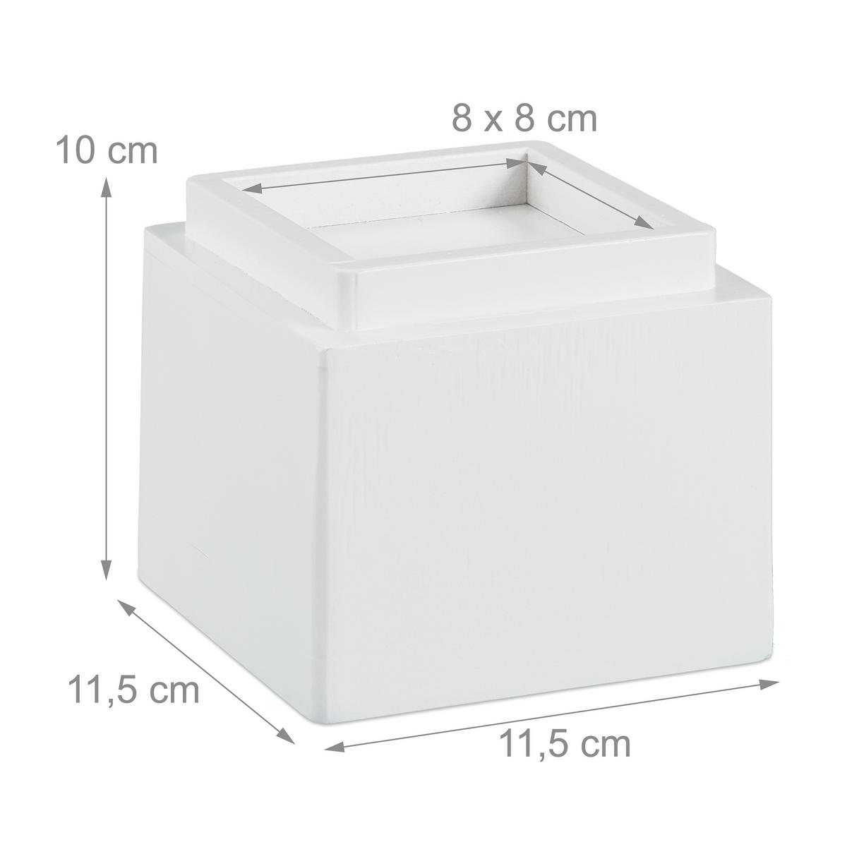 4XMÖBELERHÖHER - Weiß, Holz (11.5/10/11.5cm) - Relaxdays