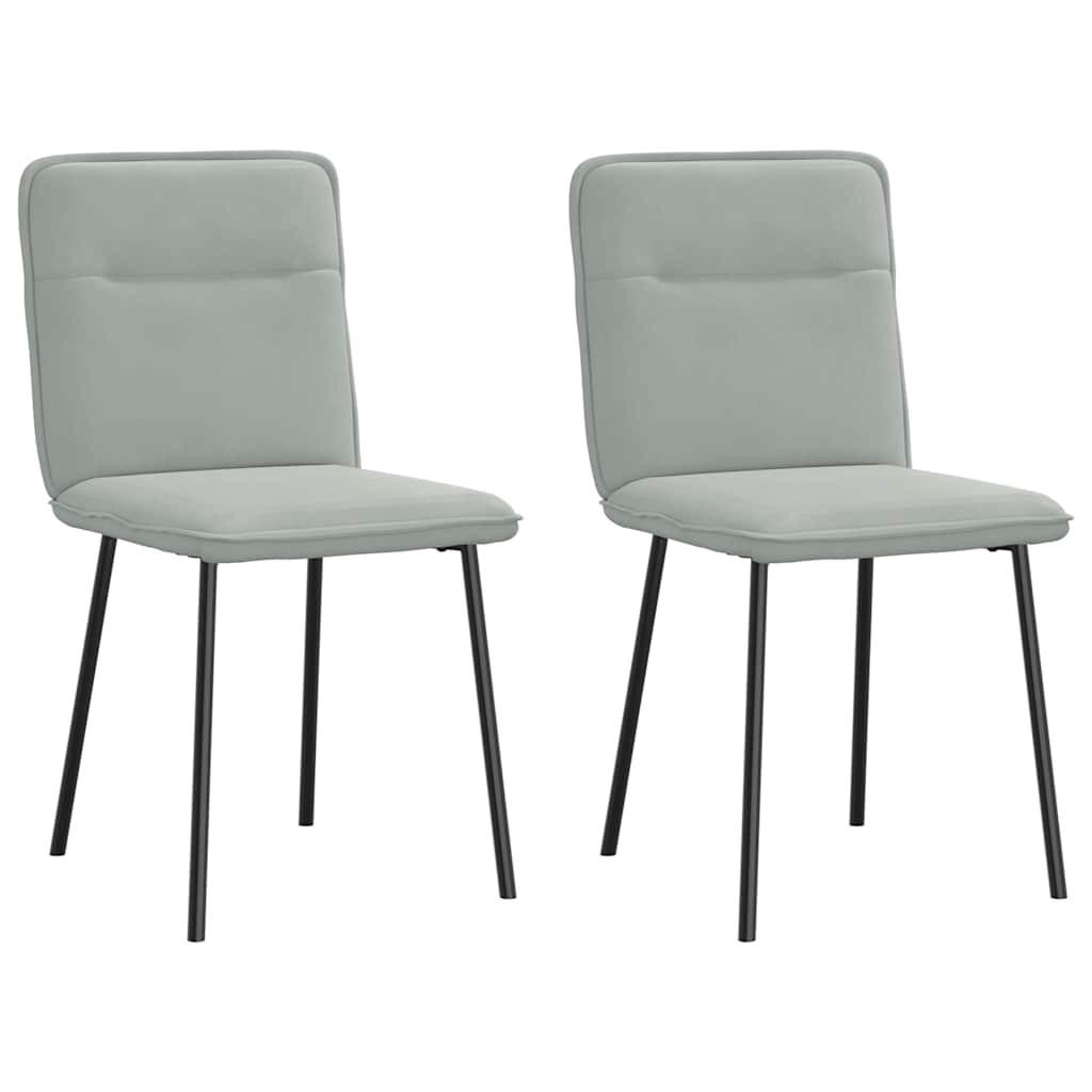 ESSZIMMERSTÜHLE 2 Stk. Hellgrau Samt 45*54*83cm - Grau, Metall (45/83/54cm) - ZMH