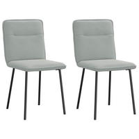 ESSZIMMERSTÜHLE 2 Stk. Hellgrau Samt 45*54*83cm - Grau, Metall (45/83/54cm) - ZMH