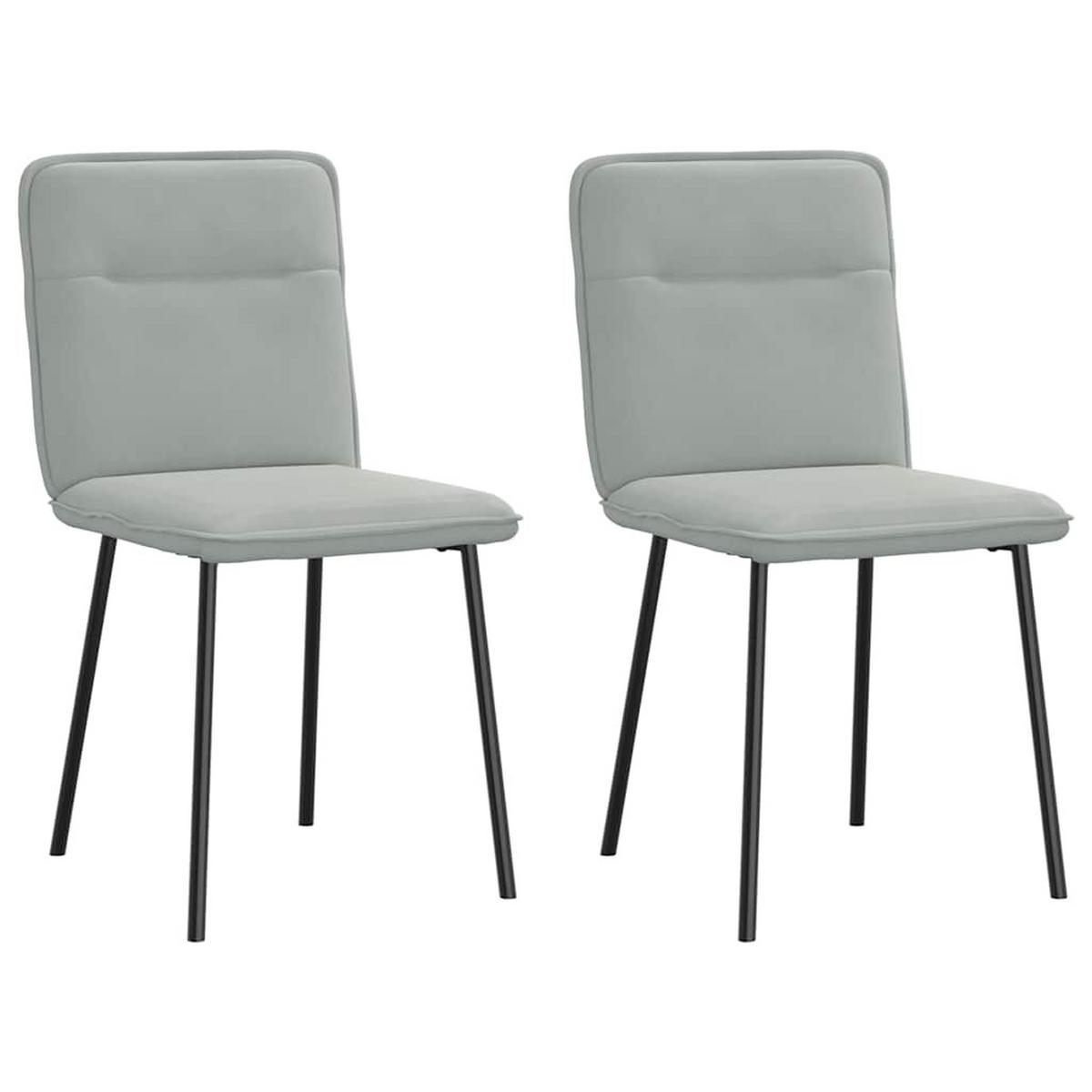 ESSZIMMERSTÜHLE 2 Stk. Hellgrau Samt 45*54*83cm - Grau, Metall (45/83/54cm) - ZMH