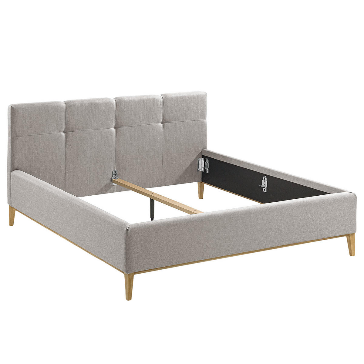 POLSTERBETT - Dunkelgrau, Textil (200/200cm) - home24