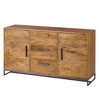 SIDEBOARD - Akazie massiv / Eisen, Typ A - Akaziefarben, Holz (145/80/40cm) - home24