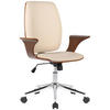 BÜROSTUHL Burton, Kunstleder Walnuss/Creme - Creme, Textil/Metall (67/101/68cm) - TPFLiving