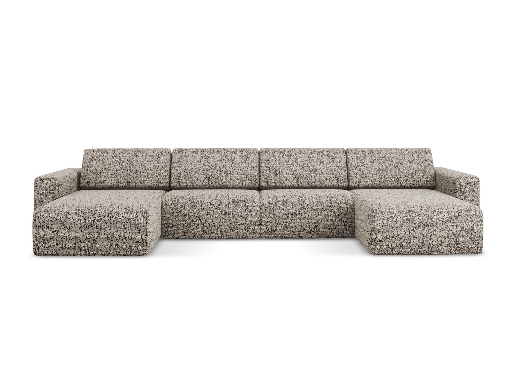 WOHNLANDSCHAFT Strukturstoff Stoff Beige - Beige/Gelb, Kunststoff/Textil (404/80/167cm) - Makamii