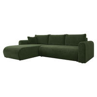 ECKSOFA Eliwo - Schwarz/Grün, Holz/Textil (252/158cm) - MIRJAN24