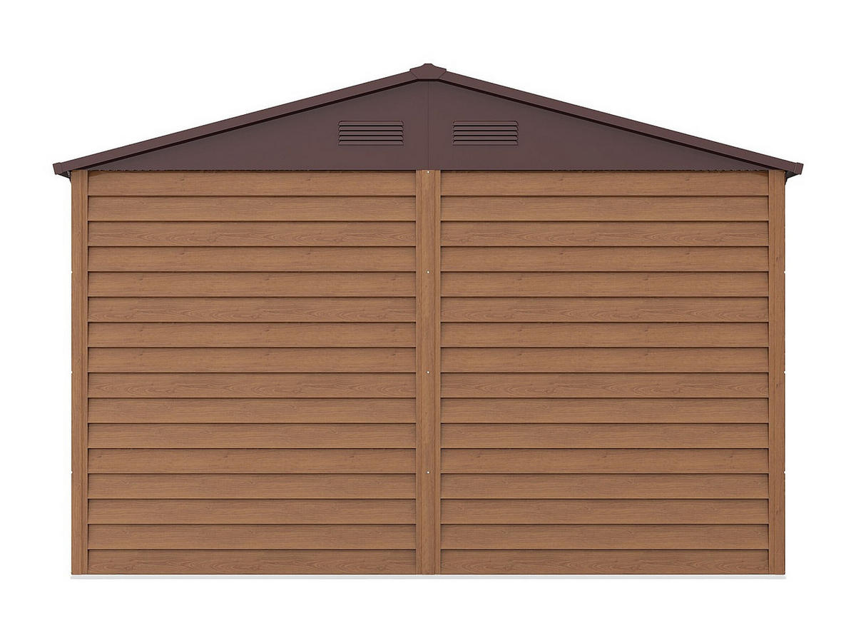 SCHREBERGARTENHAUS - 309 cm x 352 cm - metall - naturfarben dunkel Arsego - Naturfarben, Metall (309/177/352cm) - Vente-Unique
