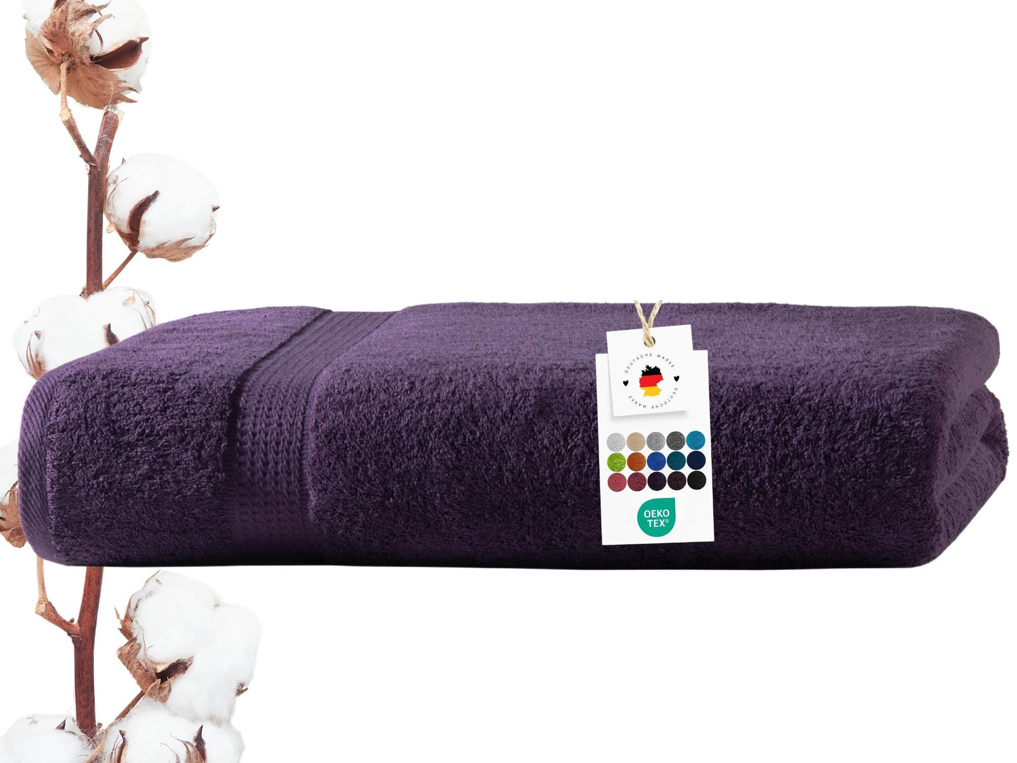 BADETUCH 100x150 cm Frottier Handtücher aus 100% Baumwolle, Lila 500g/m2 - Lila, Textil (100/150cm) - Carpe Sonno