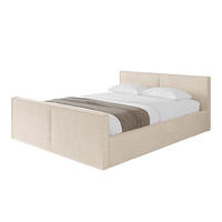 POLSTERBETT mit Bettkasten, Fußteil und Lattenrost, Boxbett ohne Matratze - EMMI-Z-V1 180x200 Beige - Creme, Holzwerkstoff/Textil (180/200cm) - ALTDECOR
