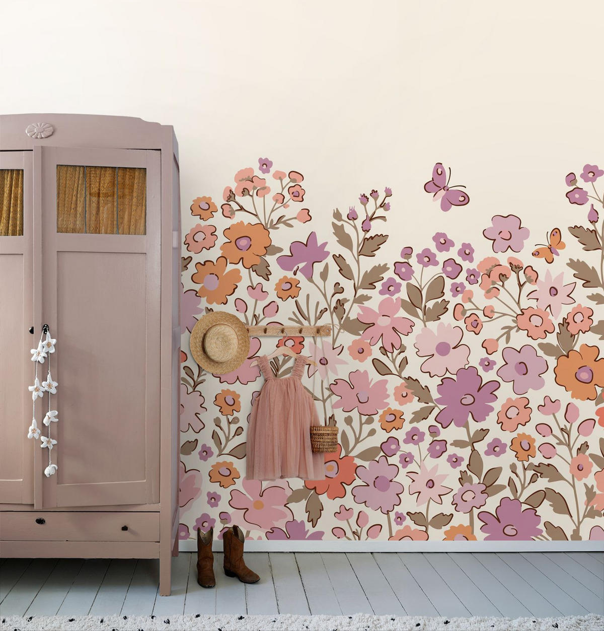 FOTOTAPETE Blumen 2.5 x 2.79 m - Lila, Papier (250/279cm) - ESTAhome