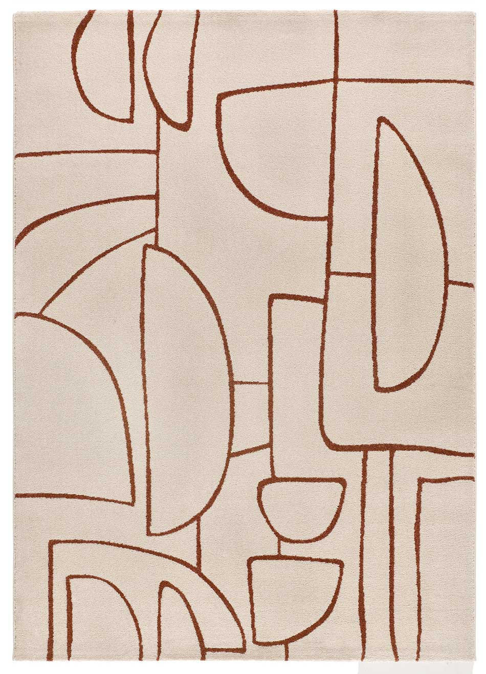 WEBTEPPICH beige und rostfarbe Beruti 133/190 cm - Beige/Kupferfarben, Naturmaterialien/Textil (133/190cm) - Atticgo