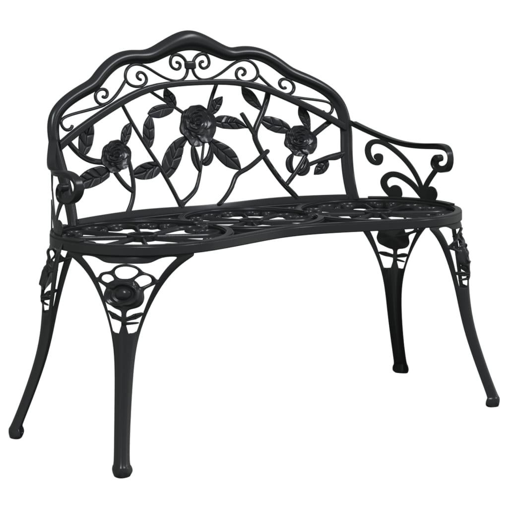 furnicato Gartenbank Schwarz 100x80x54 cm