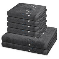 FROTTIERSET Stoneline 6-teilig - Dunkelgrau, Textil (50/100cm) - Ross