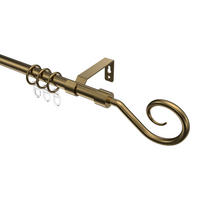 GARDINENSTANGE Olymp Allegra 180 cm, 1-läufig, 16 mm Ø Messing Antik - Messingfarben/Bronzefarben, Metall (180cm) - INTERDECO