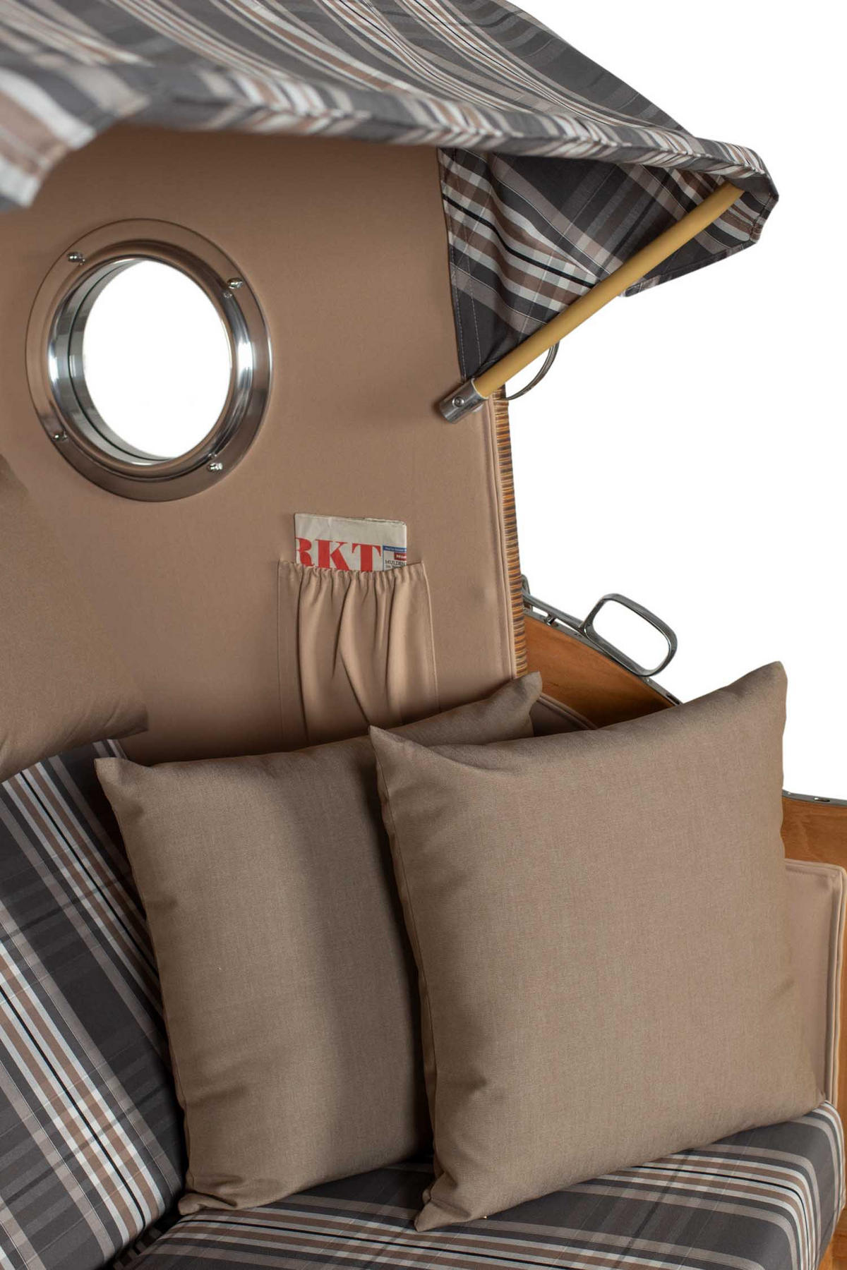 STRANDKORB XXL Düne Grande Teak Banana - Braun/Grau, Metall (142/170/95cm) - Mr. Deko