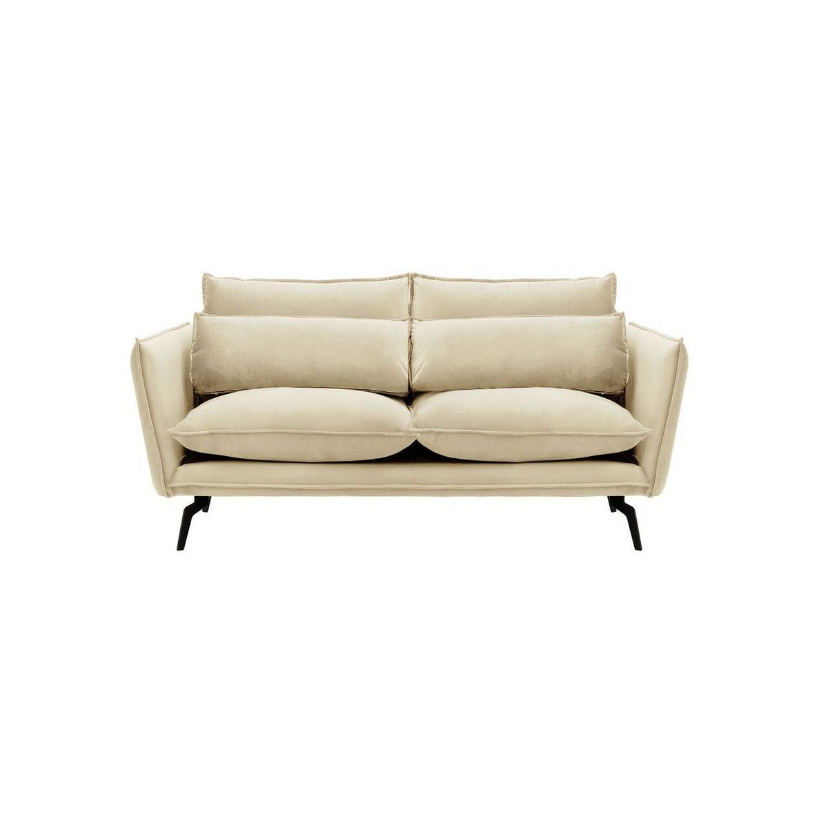 SOFA Layla 2,5-Sitzer-Velluto 2 - Creme, Holz/Textil (197/95/98cm)