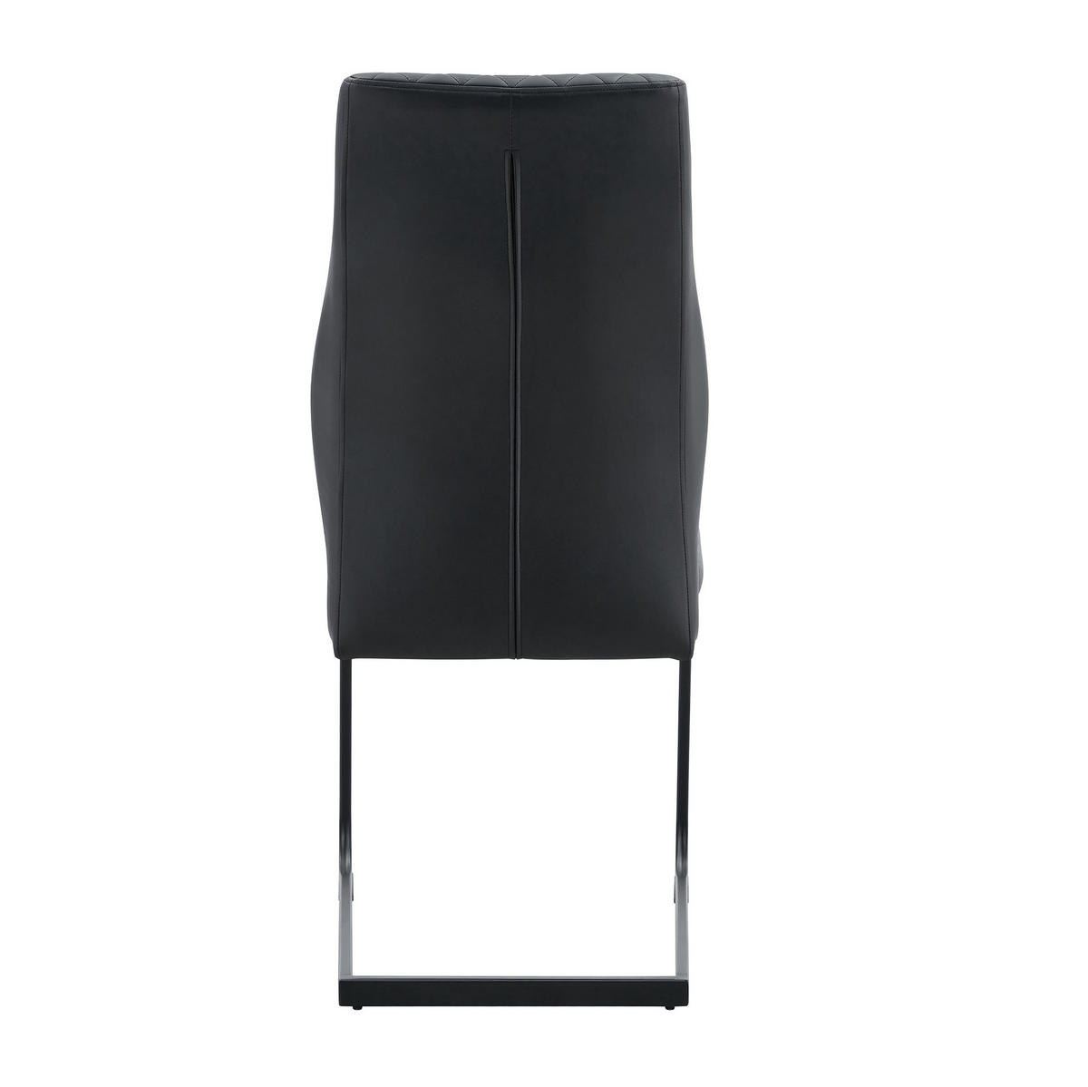 ESSZIMMERSTUHL 2er-Set mit hoher Rückenlehne 100 cm PU-Lederoptik Schwarz - Schwarz, Metall (63/100/43cm) - Meubliv