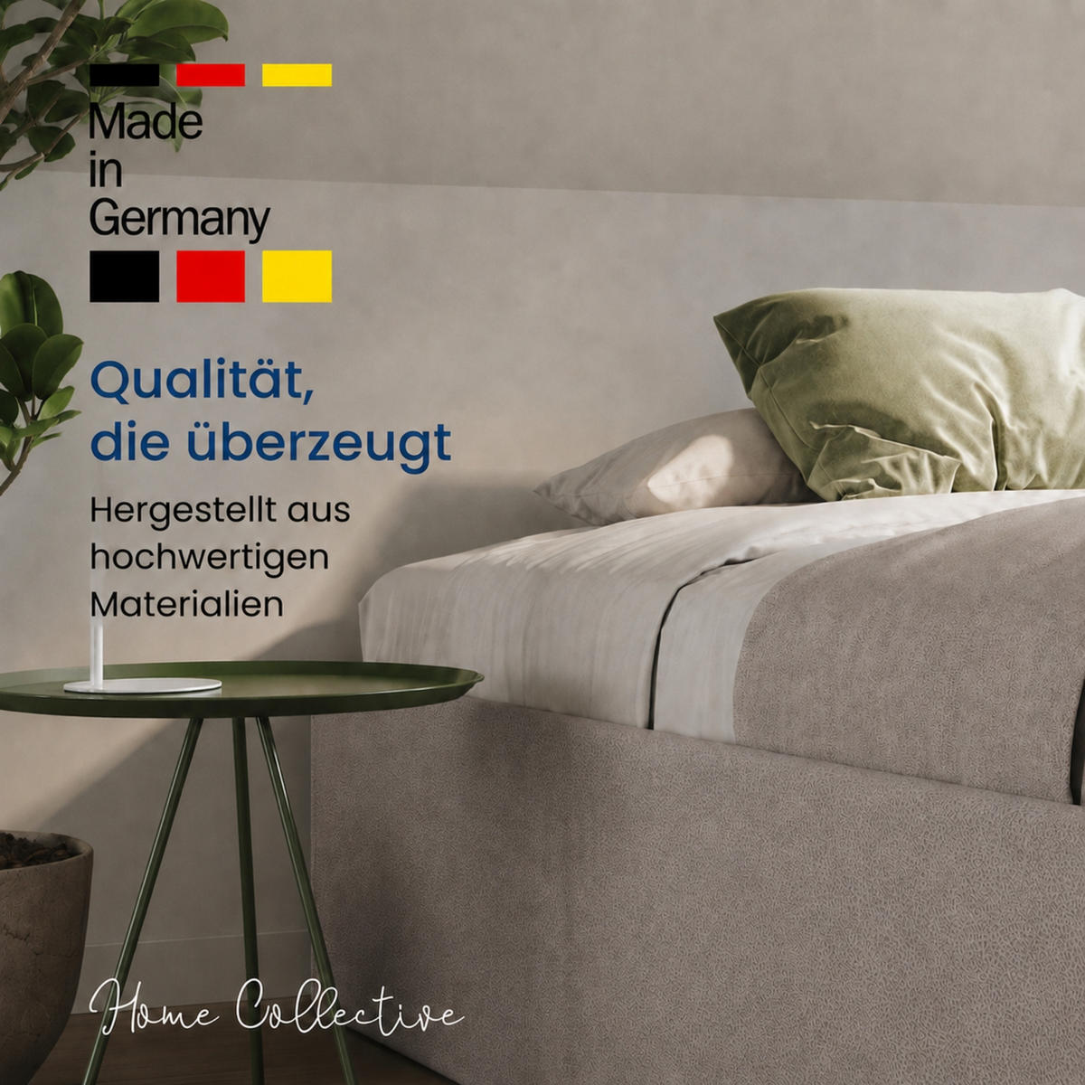 POLSTERBETT mit Stauraum & H2 Matratze 200x200 cm in Grau - Grau, Textil (200/200cm) - Home Collective