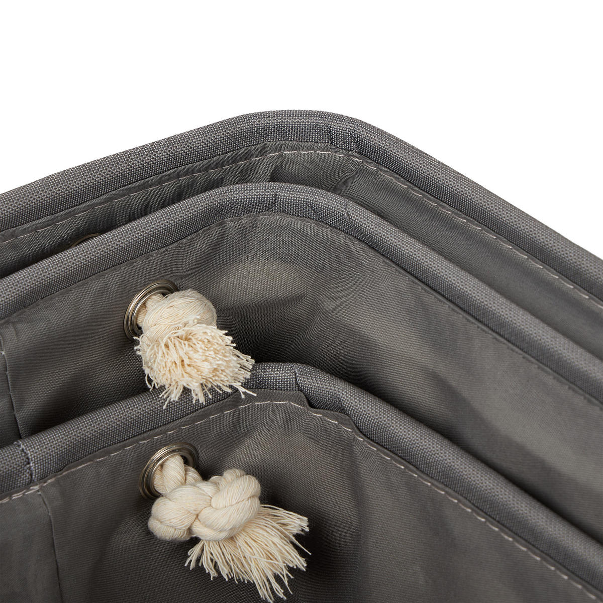AUFBEWAHRUNGSKÖRBE - Grau, Textil (40/22/30cm) - Relaxdays