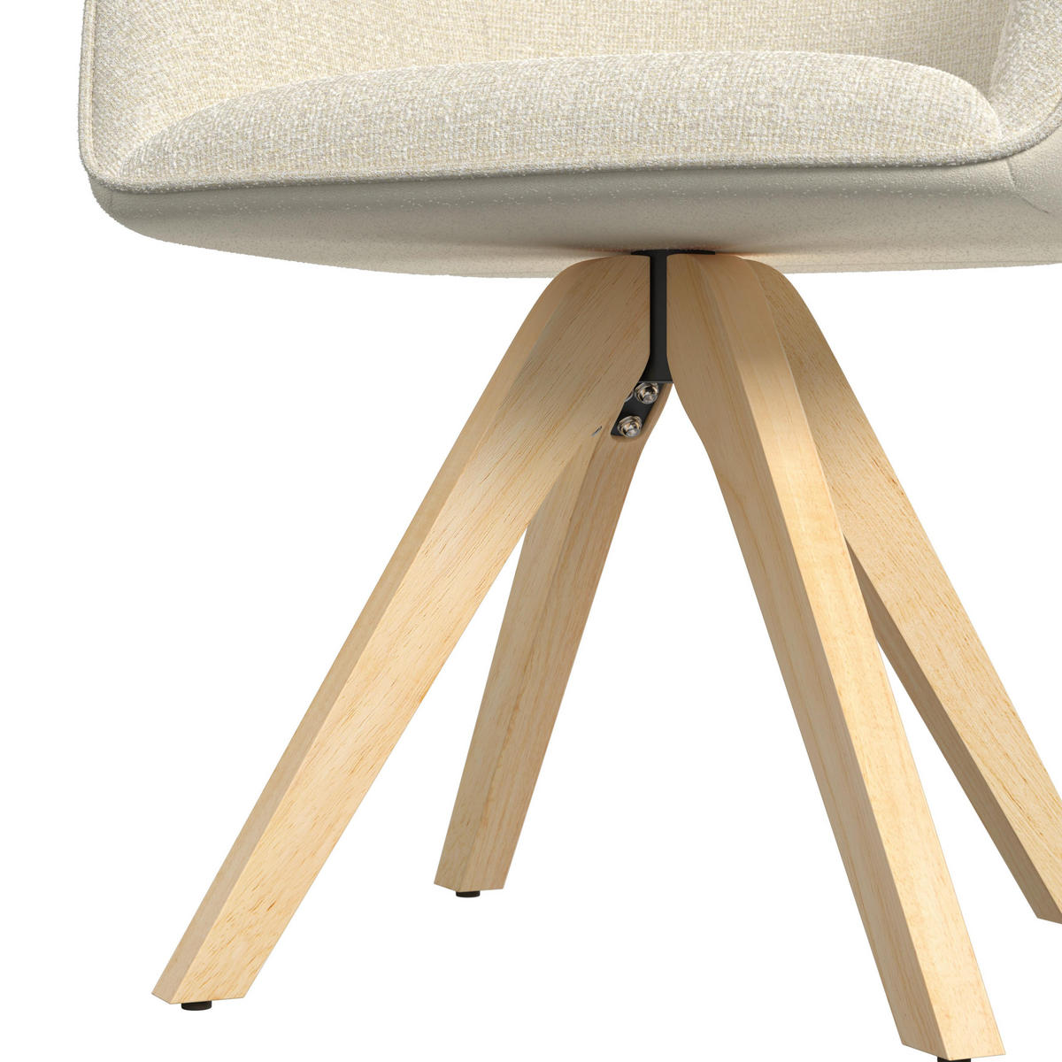 ARMLEHNSTUHL Serena Creme Chenille/Leinenoptik Drehbar - Creme, Holz (62/86/65cm) - Bessagi Home