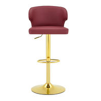BARHOCKER mit Lehne, 360° drehbar und höhenverstellbar, Rot - Rot, Kunststoff (45/110/49.7cm) - MIVRAY