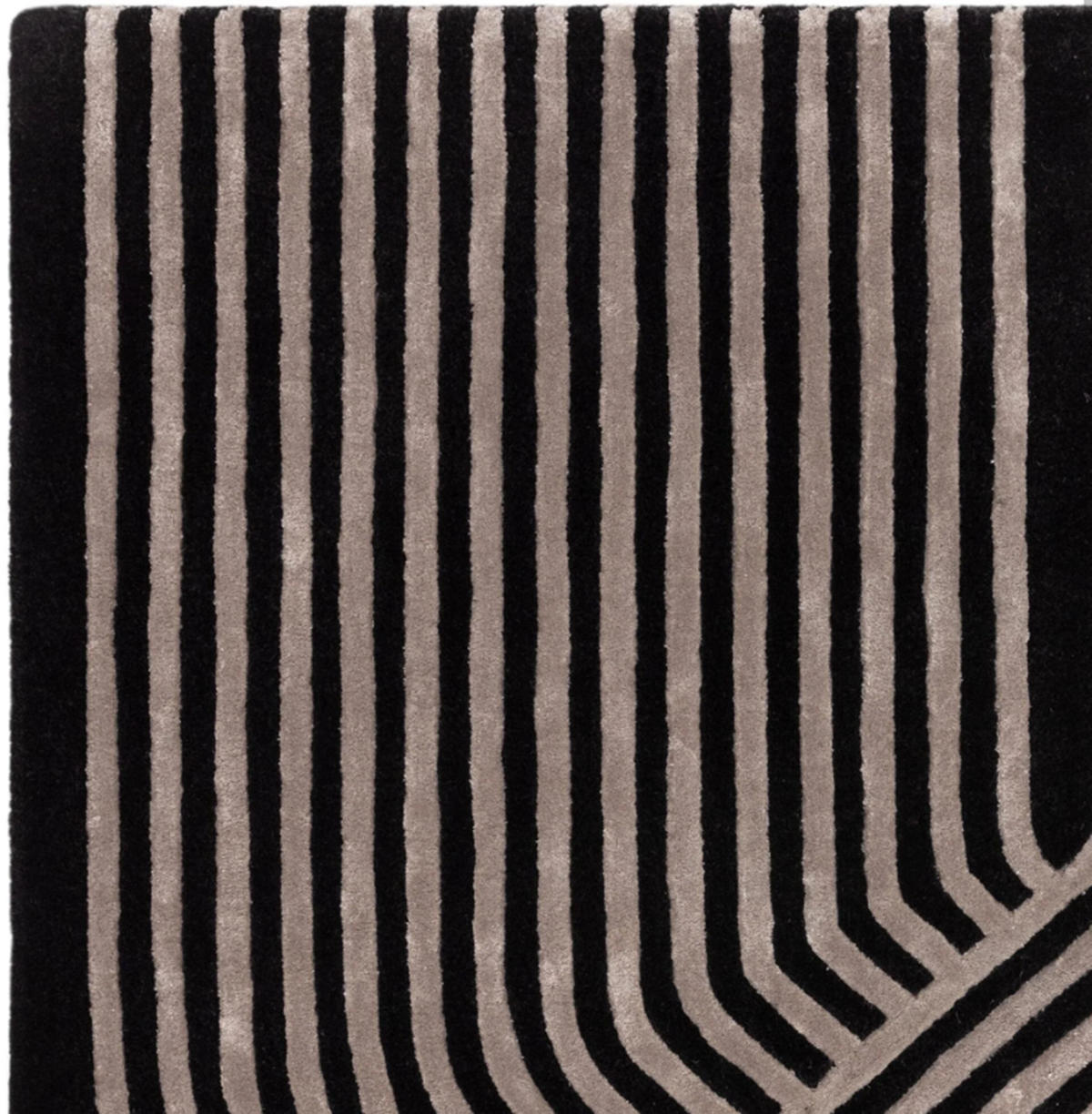 TEPPICH modern handgetuftet Wolle ACME Schwarz 120 x 170 cm - Schwarz, Naturmaterialien (120/170cm) - Novatrend