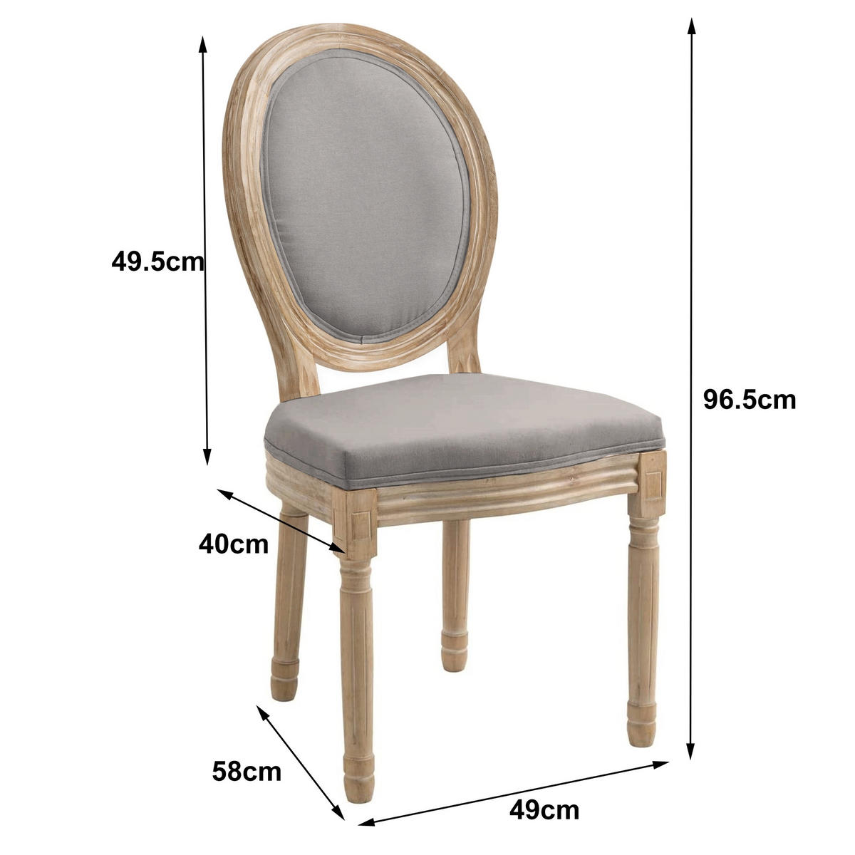 STUHL 2er-Set Holz Grau - Grau, Holz (50/95/58cm) - Nordlys