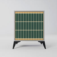 SIDEBOARD ILUSION GATE, Grau, 57,5x42x70,5 cm, Schwarze Metall-Sternfüße - Multicolor/Schwarz, Holzwerkstoff/Metall (57.5/70.5/42cm) - SpaceRebels