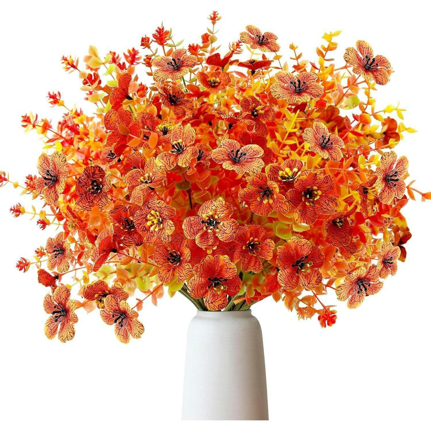 KÜNSTLICHE Blumen 8-teiliges Set Herbstdeko Orange - Orange, Kunststoff (36cm)