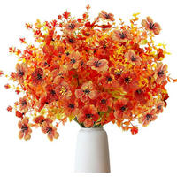 KÜNSTLICHE Blumen 8-teiliges Set Herbstdeko Orange - Orange, Kunststoff (36cm)