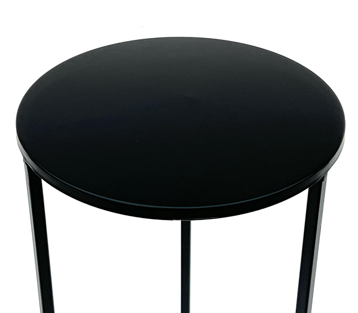 BLUMENHOCKER 2x Metall Schwarz 60 cm Rund 96316 - Schwarz, Metall (25/60/25cm) - DanDiBo