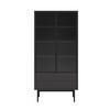 VITRINE Olar mit Holzoptik Esche Portland Schwarz 85 cm - Goldfarben/Schwarz, Holzwerkstoff/Metall (85/179/41cm) - Selsey