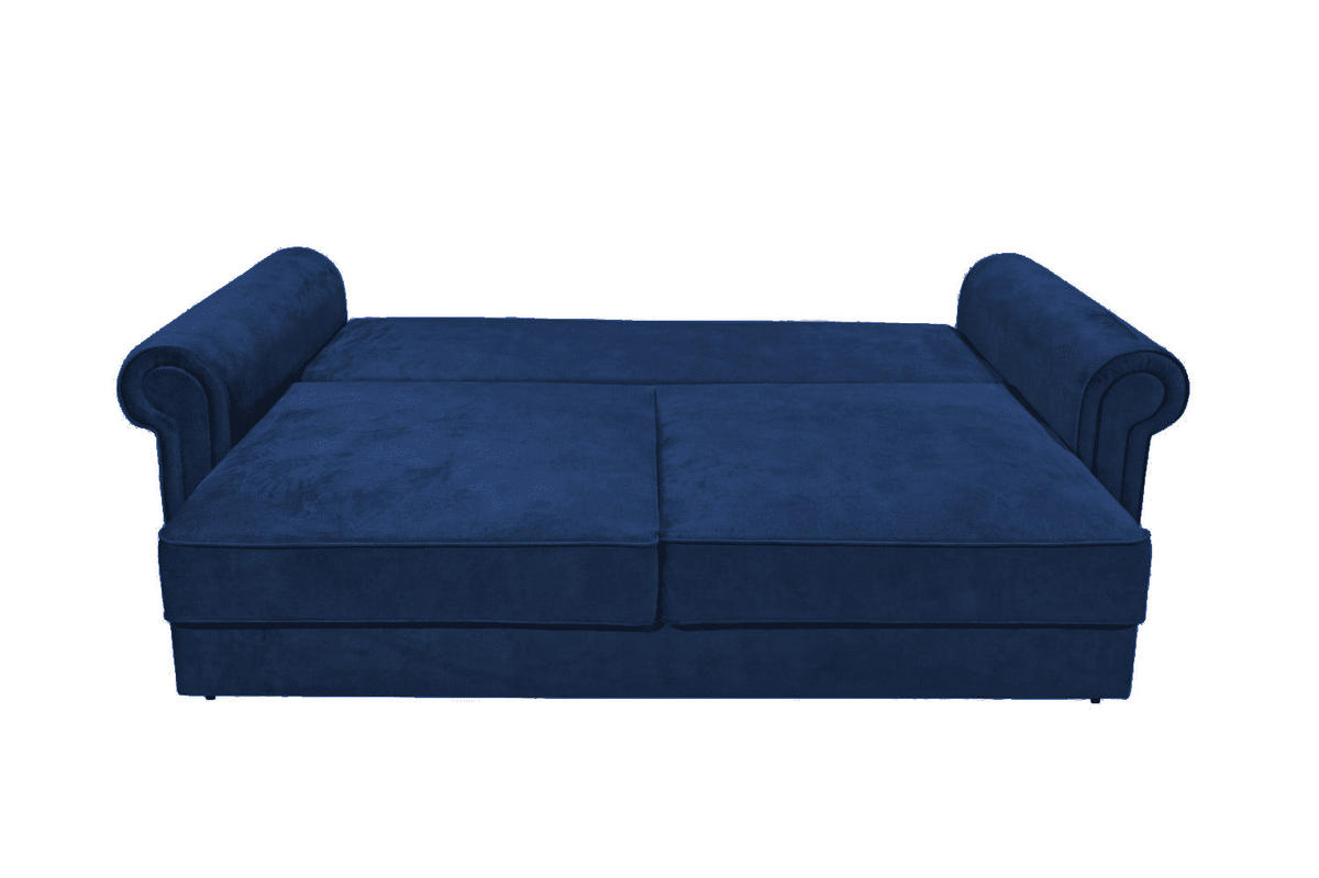 2-SITZER mit Schlaffunktion und Bettkasten - Blau/Schwarz Hochglanz, Kunststoff/Textil (252/102/115cm) - ed exciting design