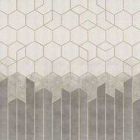 FOTOTAPETE geometrische Formen 424 x 280 cm - Goldfarben, Papier (424/280cm) - Sanders & Sanders