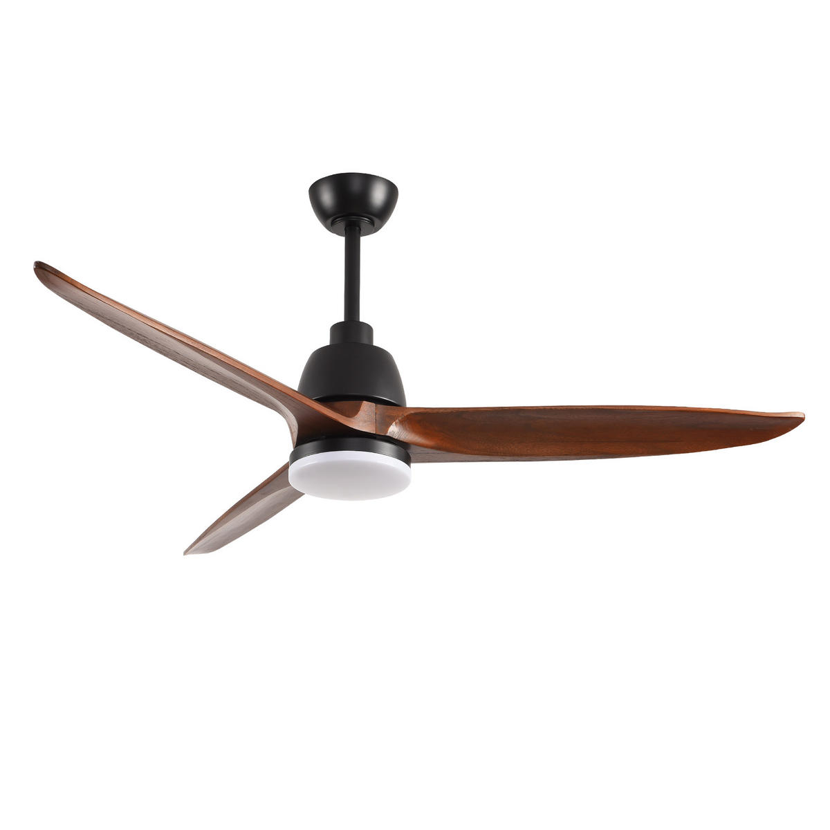 DECKENVENTILATOR DE-16236 52 Zoll mit dimmbarer LED & Steuergriff Schwarz - Walnussfarben, Holz/Metall (132/132/45cm) - ComfortXL