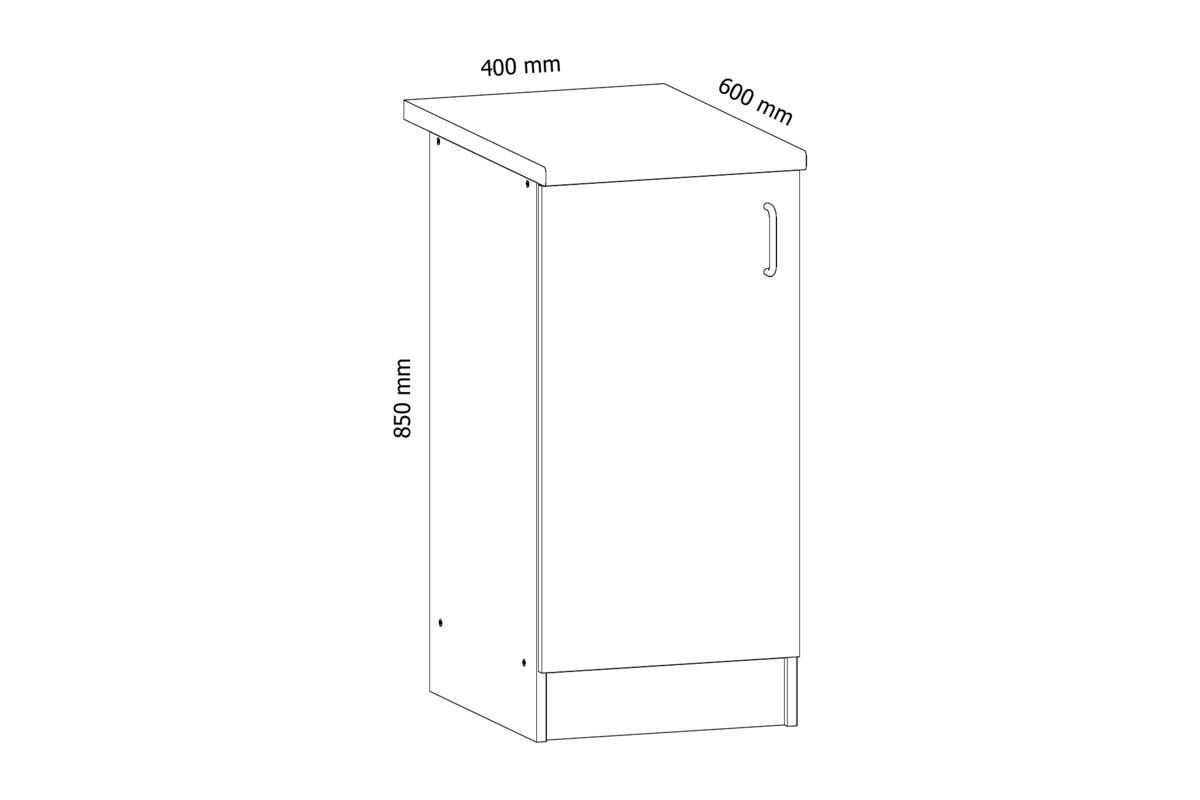 UNTERSCHRANK D40 – Sycylia Weiß – Weiß / Creme / Links - Creme/Weiß, Holzwerkstoff (40/82/47cm) - ROYAL24_MARKT