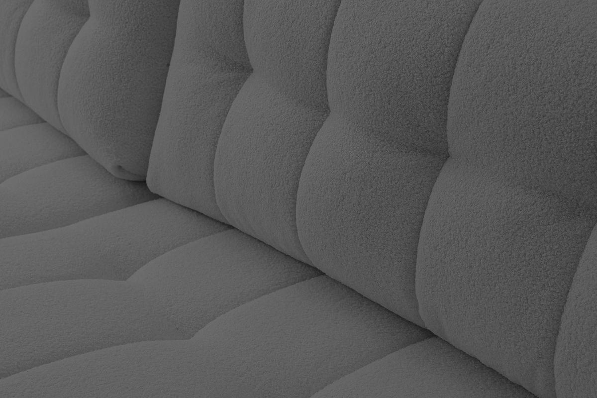 ECKSOFA Masina Grau, Schlafsofa aus Veloursstoff - Grau, Holzwerkstoff (245/143cm) - Bettso