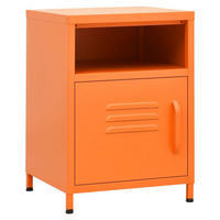 NACHTTISCH ORANGE 35X35X51 CM STAHL - Orange, Metall (35/51/35cm) - vidaXL