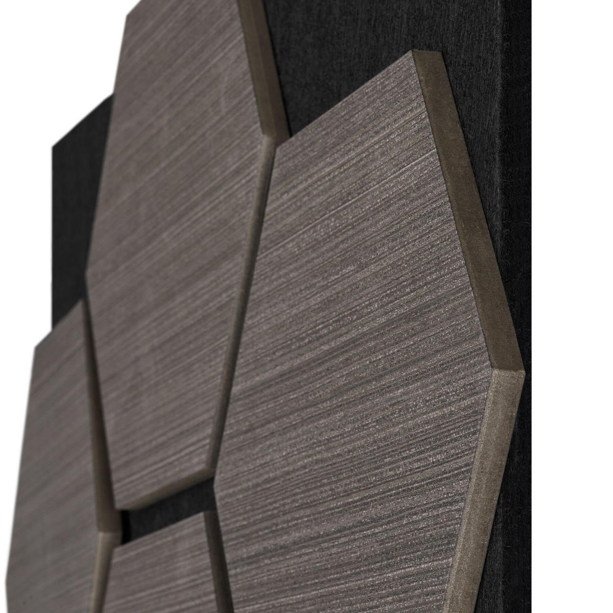 AKUSTIKPANEELE Sonic Shield, je 76 x 62 x 1,8 cm, Größe flexibel anpassbar, Eiche grau - Grau/Silbereichenfarben, Holz (62/1.8/76cm) - tectake