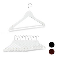 10XVEŠIAK na šaty - biela, kov/drevo (44.5/22.5/1cm) - Relaxdays