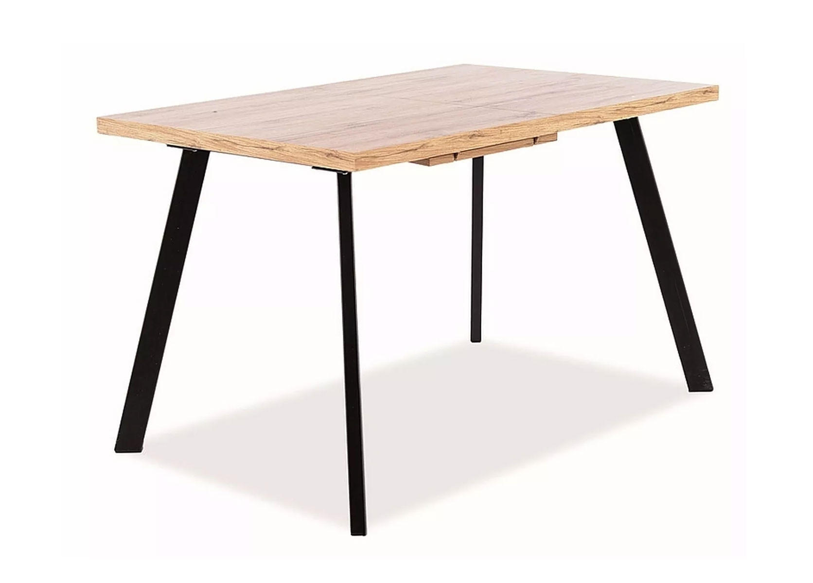 ESSTISCH Brick Eiche Artisan / Schwarz 120-160 / 80 / 75cm - Eichefarben/Schwarz, Holz/Holzwerkstoff (80/120/75cm) - Feldmann-Wohnen